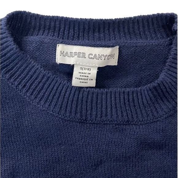 Harper Canyon Girls Navy Peacoat String Lights Sequin Sweater Size Small 7/8 - Picture 9 of 11